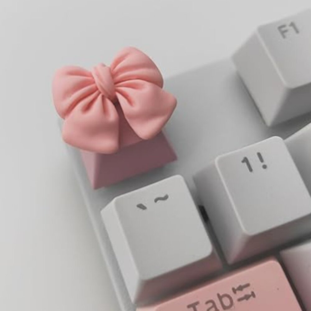 Pink Ribbon magical girl bow Artisan Keycap for OEM Mechanical keyboard